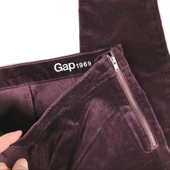 GAP | Burgundy & Navy Velvet Side Zip Legging | 26 - Picture 8 of 14